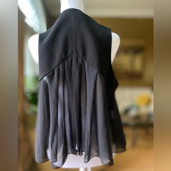 BCBGeneration Black Ladies vest with chiffon detail - Picture 3 of 11
